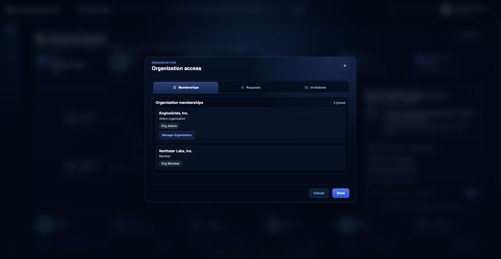 Organization access
